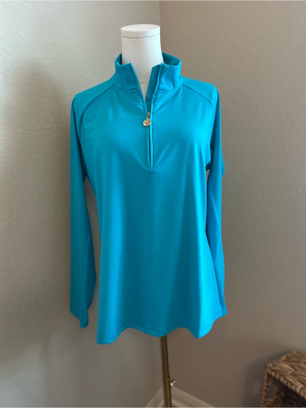 Aryeh Women’s Turquoise Quarter-Zip Performance Pullover